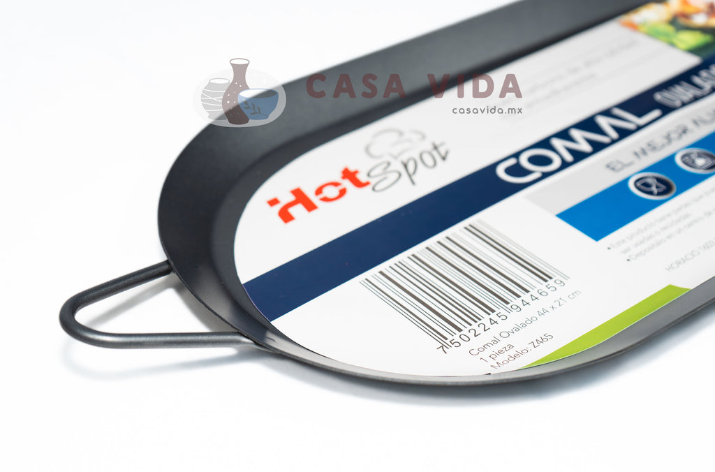 Comal Ovalado 40x21 cm – Antiadherente de Acero al Carbono