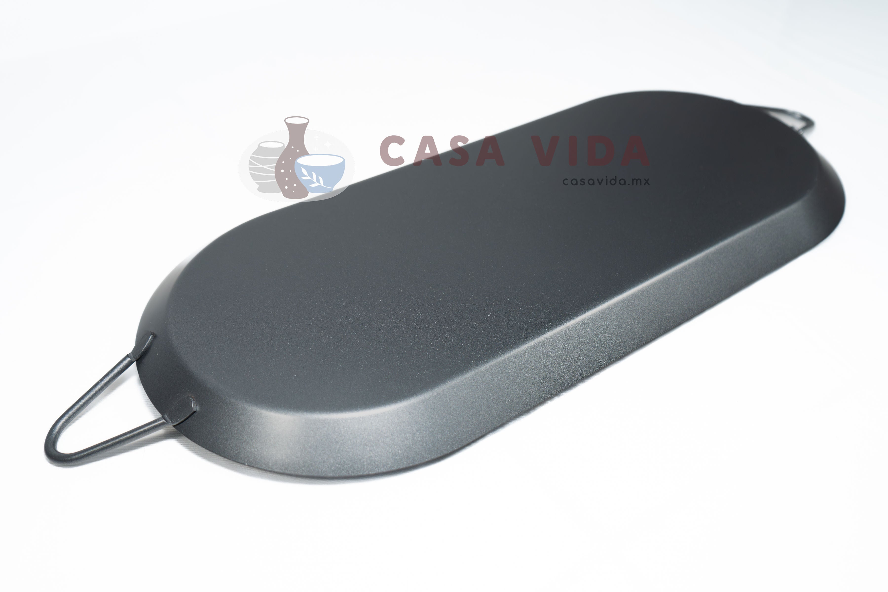 Comal Ovalado 40x21 cm – Antiadherente de Acero al Carbono