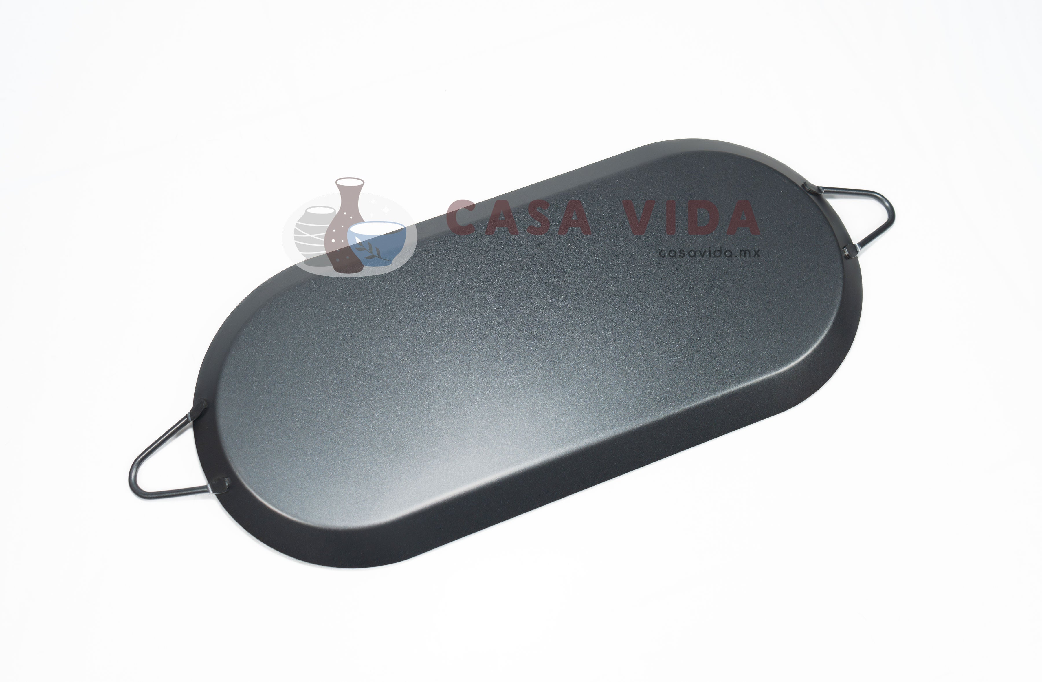 Comal Ovalado 40x21 cm – Antiadherente de Acero al Carbono