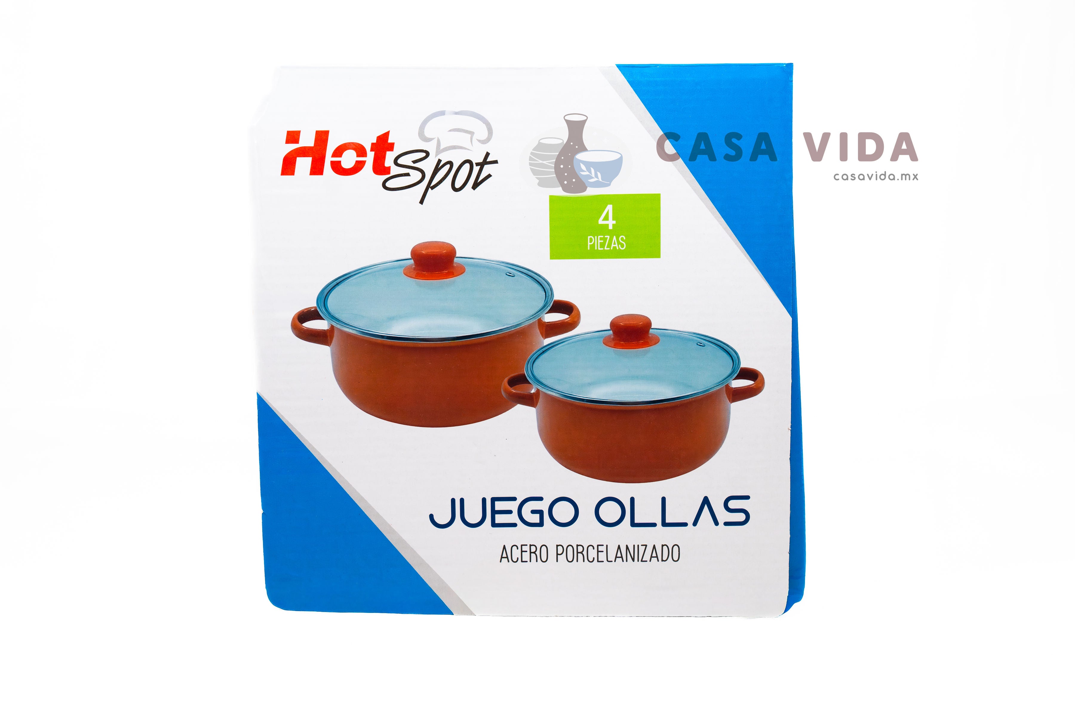 Set de 2 Ollas con Tapas de Cristal – Acero Porcelanizado Resistente y Elegante
