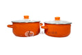 Set de 2 Ollas con Tapas de Cristal – Acero Porcelanizado Resistente y Elegante