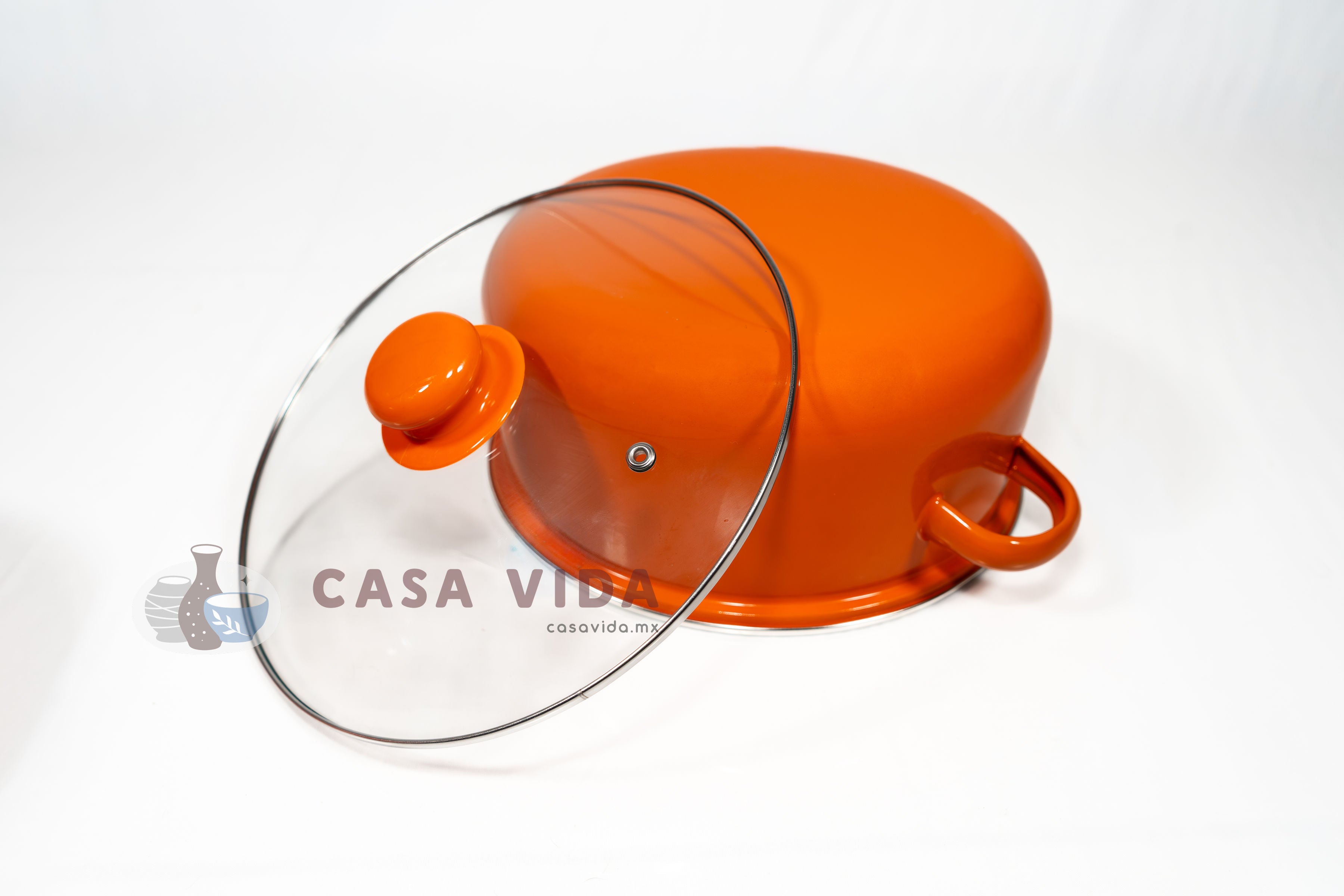 Set de 2 Ollas con Tapas de Cristal – Acero Porcelanizado Resistente y Elegante