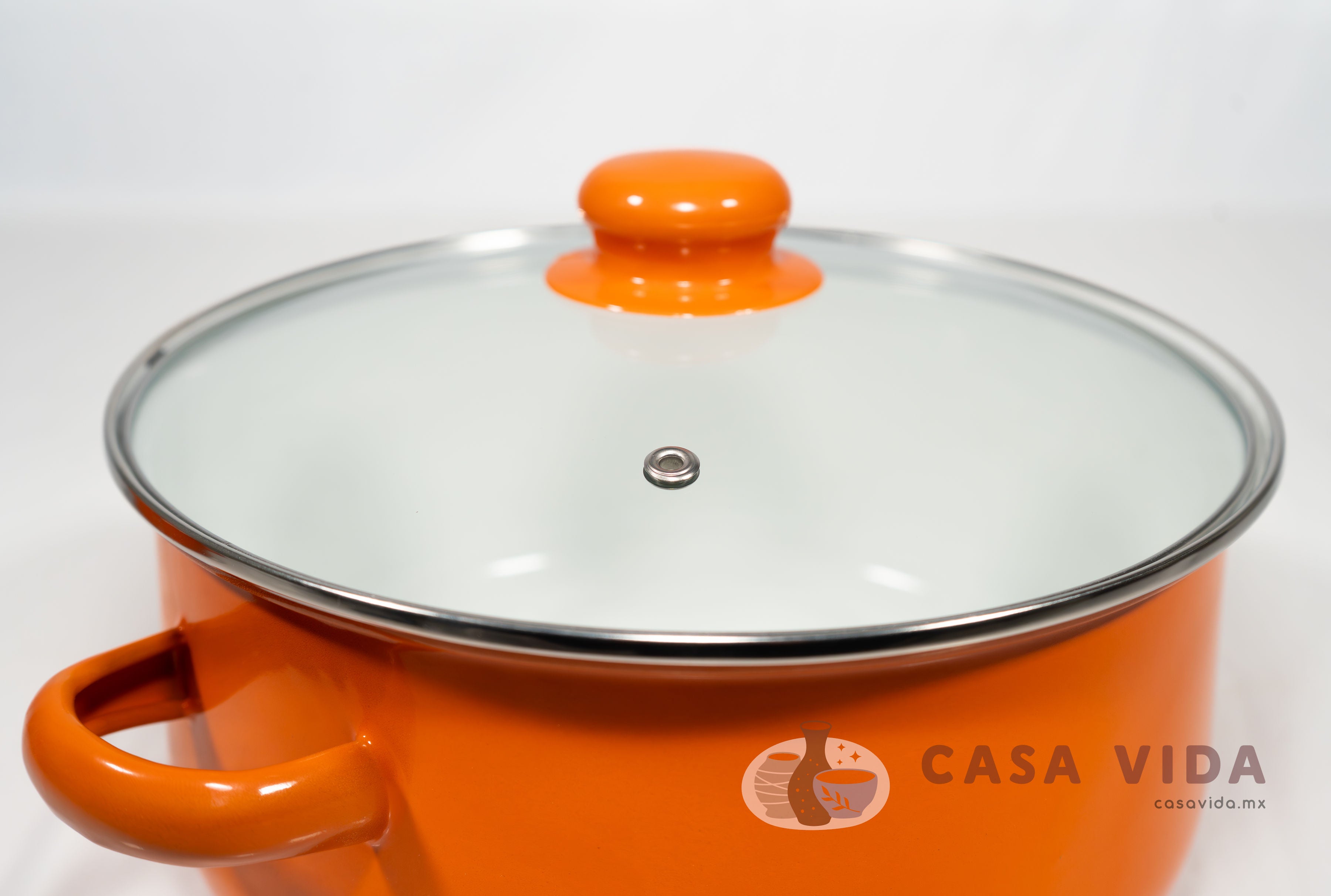 Set de 2 Ollas con Tapas de Cristal – Acero Porcelanizado Resistente y Elegante