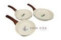 Set de 3 Sartenes de Cerámica Antiadherente con Fondo de Inducción