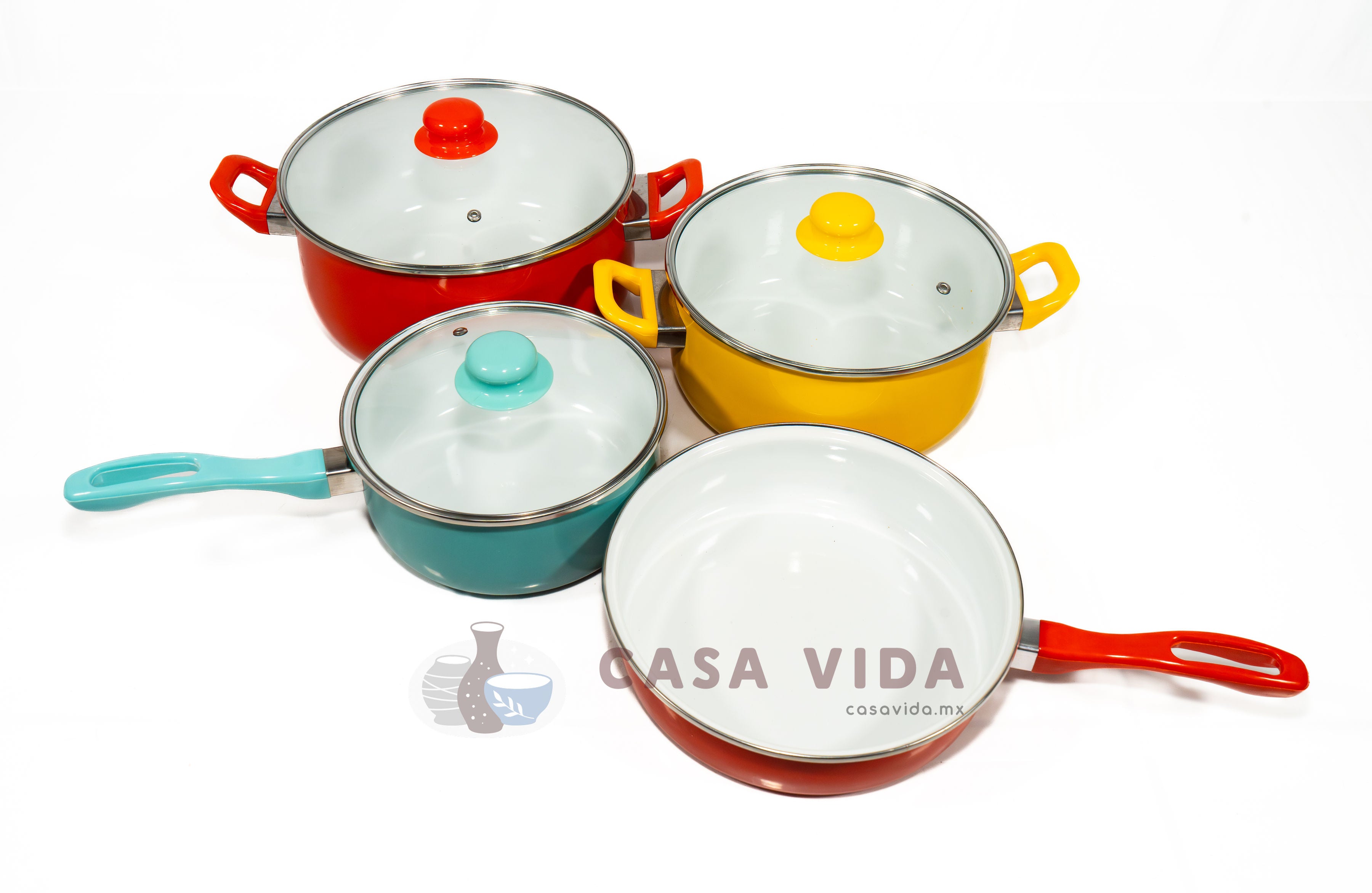 Set de Cocina de Peltre Porcelanizado 7pz – Resistente, Elegante y Hecho para Durar