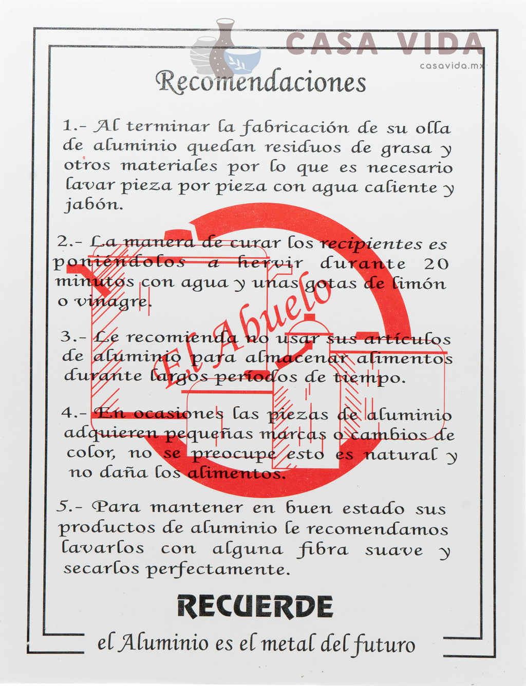 Asador EL ABUELO 30 cm – Aluminio 100% puro, cocción perfecta