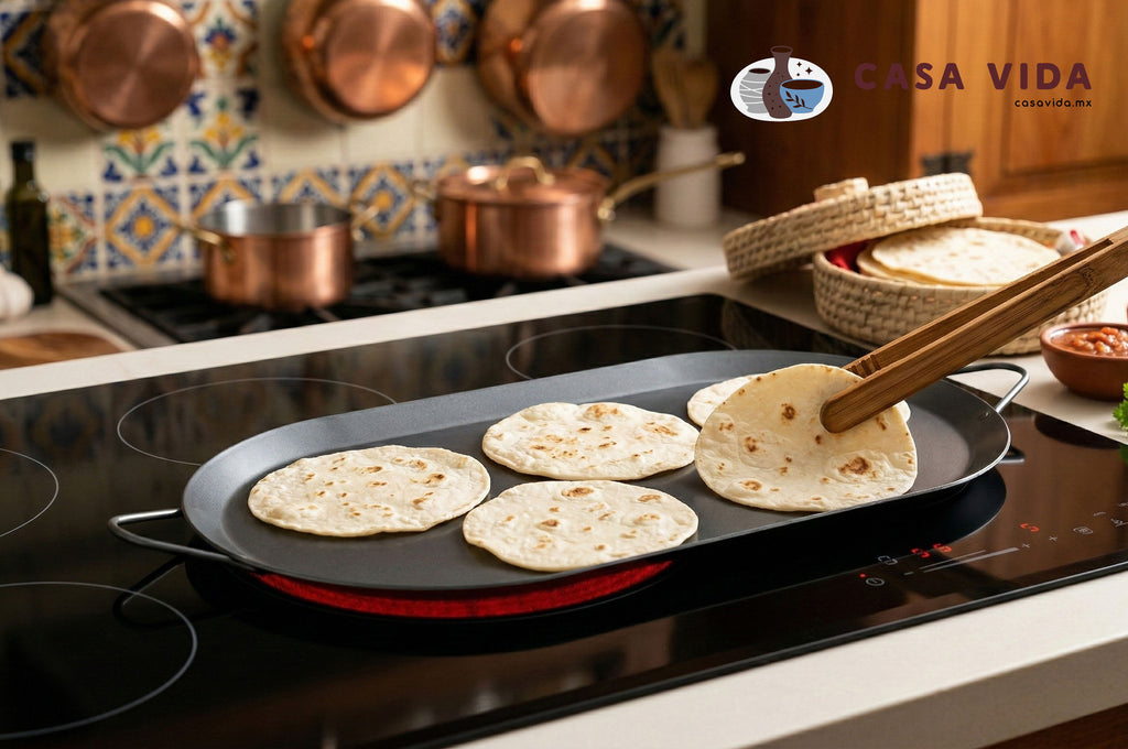 Comal Ovalado 40x21 cm – Antiadherente de Acero al Carbono