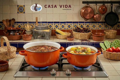 Set de 2 Ollas con Tapas de Cristal – Acero Porcelanizado Resistente y Elegante
