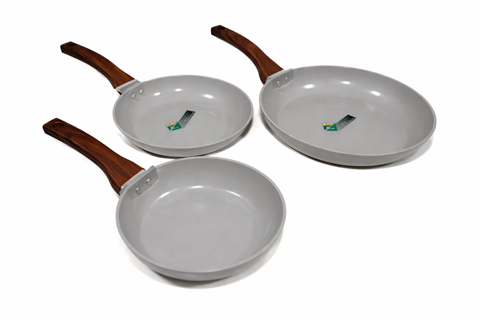 Set de 3 Sartenes de Cerámica Antiadherente con Fondo de Inducción